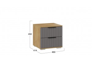 Тумба прикроватная Хилтон Дуб Крафт золотой, Графит матовый