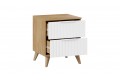 Тумба прикроватная «Хилтон» с опорами Бук матовый, Дуб Крафт золотой, Белый матовый