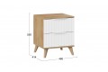 Тумба прикроватная «Хилтон» с опорами Бук матовый, Дуб Крафт золотой, Белый матовый