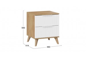Тумба прикроватная Хилтон с опорами Бук матовый, Дуб Крафт золотой, Белый матовый
