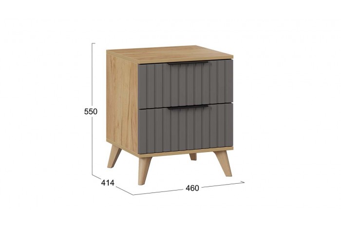 Тумба прикроватная «Хилтон» с опорами Бук матовый, Дуб Крафт золотой, Графит матовый