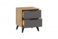 Тумба прикроватная «Хилтон» с опорами Черный матовый, Дуб Крафт золотой, Графит матовый