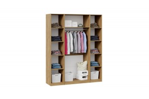 Шкаф комбинированный с 4-мя дверями Хилтон Дуб Крафт золотой, Графит матовый