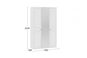 Шкаф комбинированный Пандора Белый снег, Белый матовый