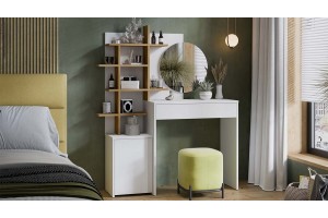 Стол туалетный Голден Белый/Дуб Крафт золотой