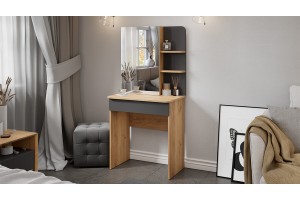 Стол туалетный Майя Дуб Крафт золотой, Серый графит