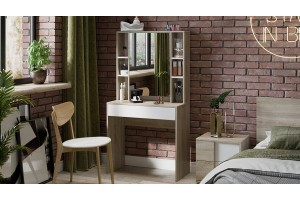 Стол туалетный Салли Дуб Сонома, Белый Ясень