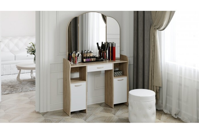 Стол туалетный «София Т2» Дуб Сонома, Белый