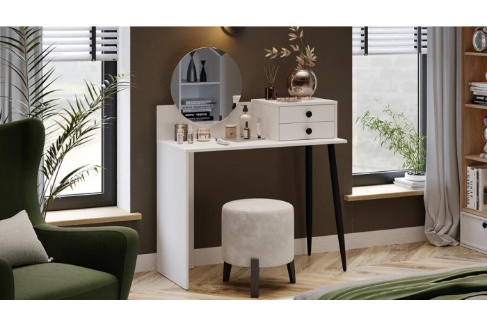 Стол туалетный «Стилтон» Тип 1 Белый, Черный муар