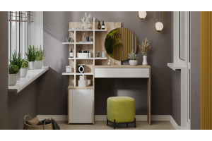 Стол туалетный Голден Дуб Сонома, Белый