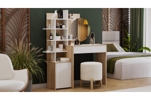 Стол туалетный Голден Дуб Сонома, Белый