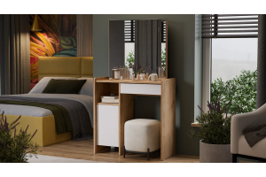 Стол туалетный Дарси Тип 1 Дуб Крафт золотой, Белый