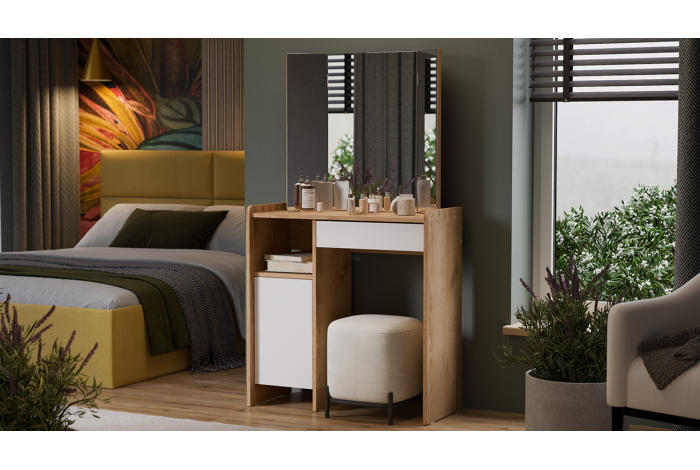 Стол туалетный «Дарси» Тип 1 Дуб Крафт золотой, Белый