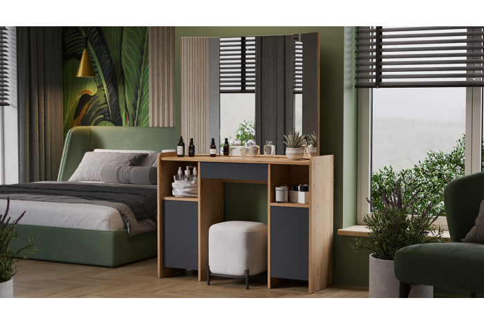 Стол туалетный «Дарси» Тип 2 Дуб Крафт золотой, Антрацит