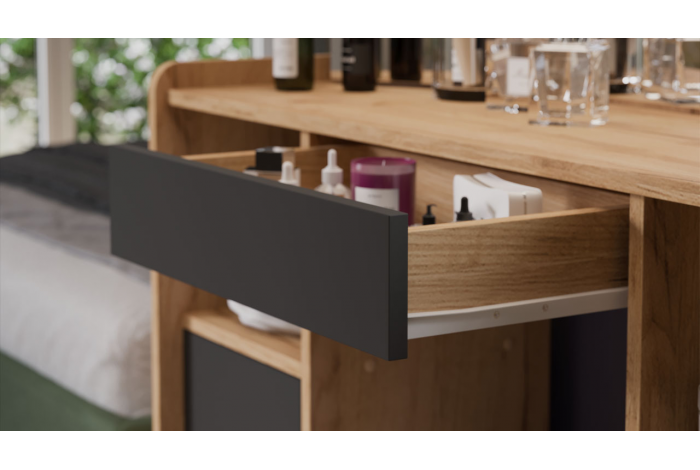 Стол туалетный «Дарси» Тип 2 Дуб Крафт золотой, Антрацит