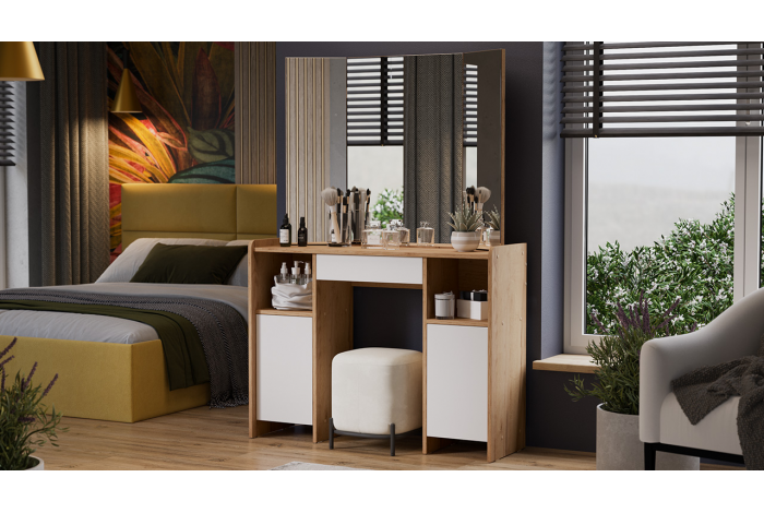 Стол туалетный «Дарси» Тип 2 Дуб Крафт золотой, Белый