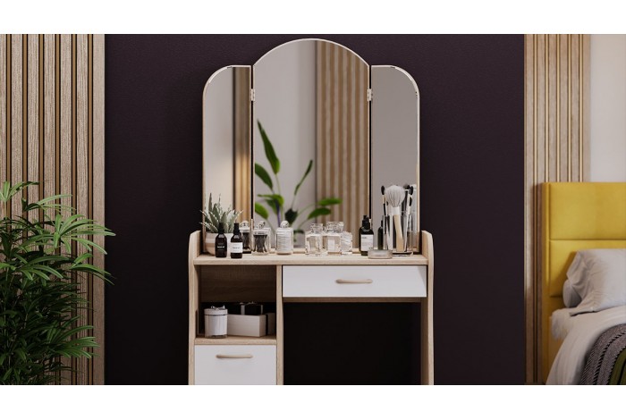 Стол туалетный «София Т1» Дуб Сонома, Белый