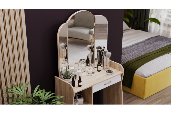 Стол туалетный «София Т1» Дуб Сонома, Белый