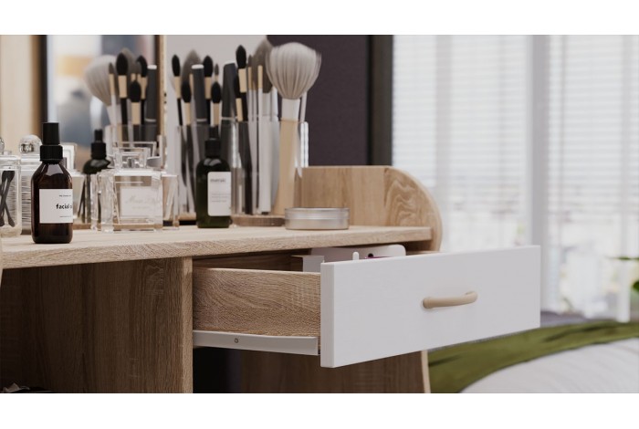 Стол туалетный «София Т1» Дуб Сонома, Белый