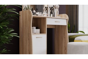 Стол туалетный София Т1 Дуб Сонома, Белый