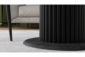 Стол обеденный Айрис Тип 1 Черный муар, Стекло глянцевое белый мрамор