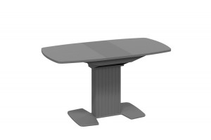Стол обеденный раздвижной Хилтон Тип 1 Графит матовый, Стекло матовое серое