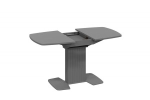 Стол обеденный раздвижной Хилтон Тип 1 Графит матовый, Стекло матовое серое