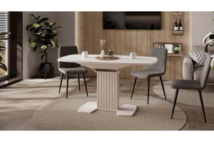 Стол обеденный раздвижной Хилтон Тип 1 Кашемир, Стекло матовое кашемир