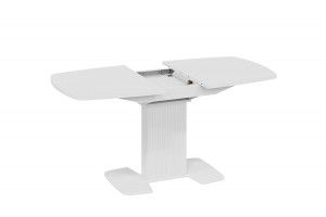 Стол обеденный раздвижной Хилтон Тип 2 Белый глянец, Стекло глянцевое белое