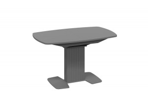 Стол обеденный раздвижной Хилтон Тип 2 Графит матовый, Стекло матовое серое