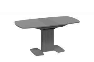 Стол обеденный раздвижной Хилтон Тип 2 Графит матовый, Стекло матовое серое