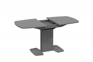 Стол обеденный раздвижной Хилтон Тип 2 Графит матовый, Стекло матовое серое