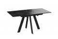 Стол обеденный раздвижной «Бронкс» Тип 1 Черный муар, Керамика матовая белый мрамор
