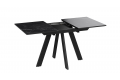 Стол обеденный раздвижной «Бронкс» Тип 1 Черный муар, Керамика матовая белый мрамор