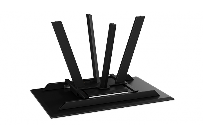 Стол обеденный раздвижной «Бронкс» Тип 1 Черный муар, Керамика матовая белый мрамор