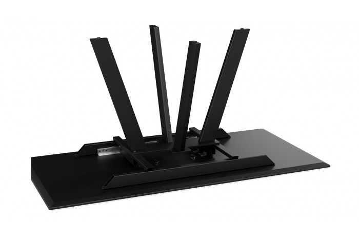 Стол обеденный раздвижной «Бронкс» Тип 1 Черный муар, Керамика матовая белый мрамор