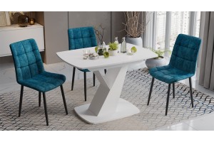 Стол обеденный Гарда Тип 1 Белый, Стекло матовое белое