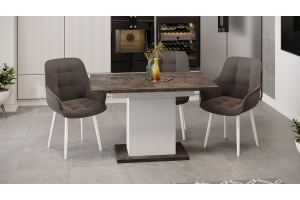 Стол раздвижной Детройт Тип 4 Белый, Ателье темный