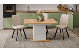 Стол раздвижной Детройт Тип 4 Белый, Дуб Крафт золотой