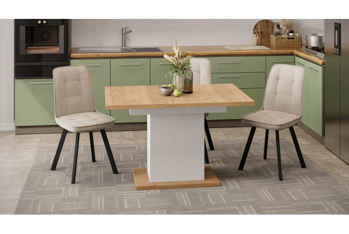 Стол раздвижной «Детройт» Тип 4 - 009.005.000 Белый, Дуб Крафт золотой