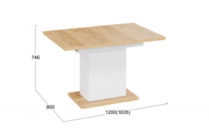 Стол раздвижной Детройт Тип 4 Белый, Дуб Крафт золотой