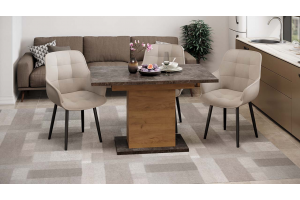 Стол раздвижной Детройт Тип 4 Дуб Крафт золотой, Ателье темное