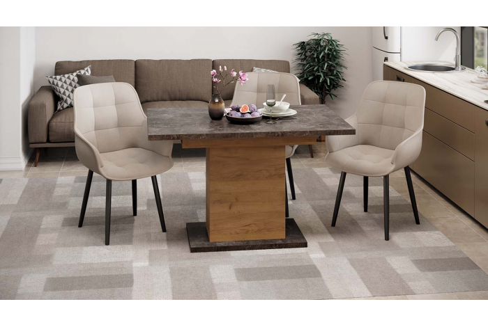 Стол раздвижной «Детройт» Тип 4 - 009.005.000 Дуб Крафт золотой, Ателье темное