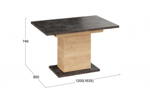 Стол раздвижной Детройт Тип 4 Дуб Крафт золотой, Ателье темное