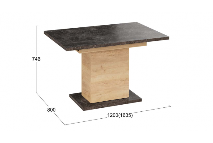 Стол раздвижной «Детройт» Тип 4 - 009.005.000 Дуб Крафт золотой, Ателье темное