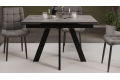 Стол обеденный раздвижной «Дуглас» Тип 1 Черный муар, Керамика матовая серый мрамор