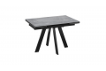 Стол обеденный раздвижной «Дуглас» Тип 1 Черный муар, Керамика матовая серый мрамор