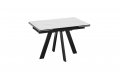 Стол обеденный раздвижной «Дуглас» Тип 1 Черный муар, Керамика матовая белый мрамор