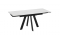 Стол обеденный раздвижной «Дуглас» Тип 1 Черный муар, Керамика матовая белый мрамор