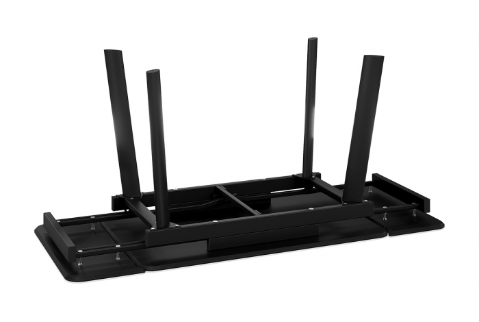 Стол обеденный раздвижной «Джойс» Тип 1 Черный муар, Керамика матовая белый мрамор